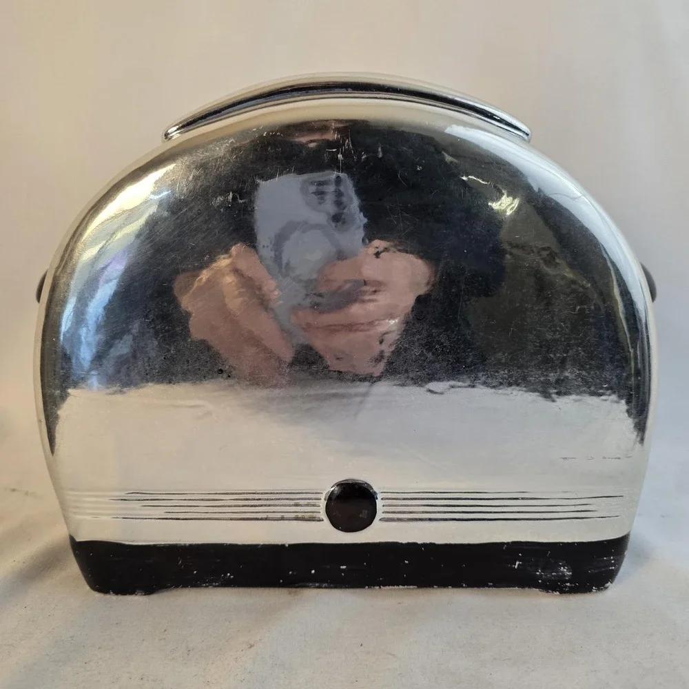 Treasure Craft RARE HTF Art Deco Silver Toaster Cookie Jar. Brave Little Toaster